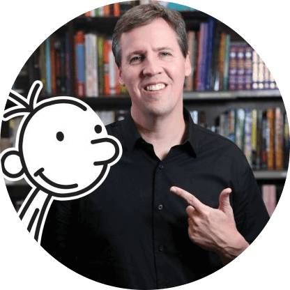 Jeff Kinney and Wimpy kid character