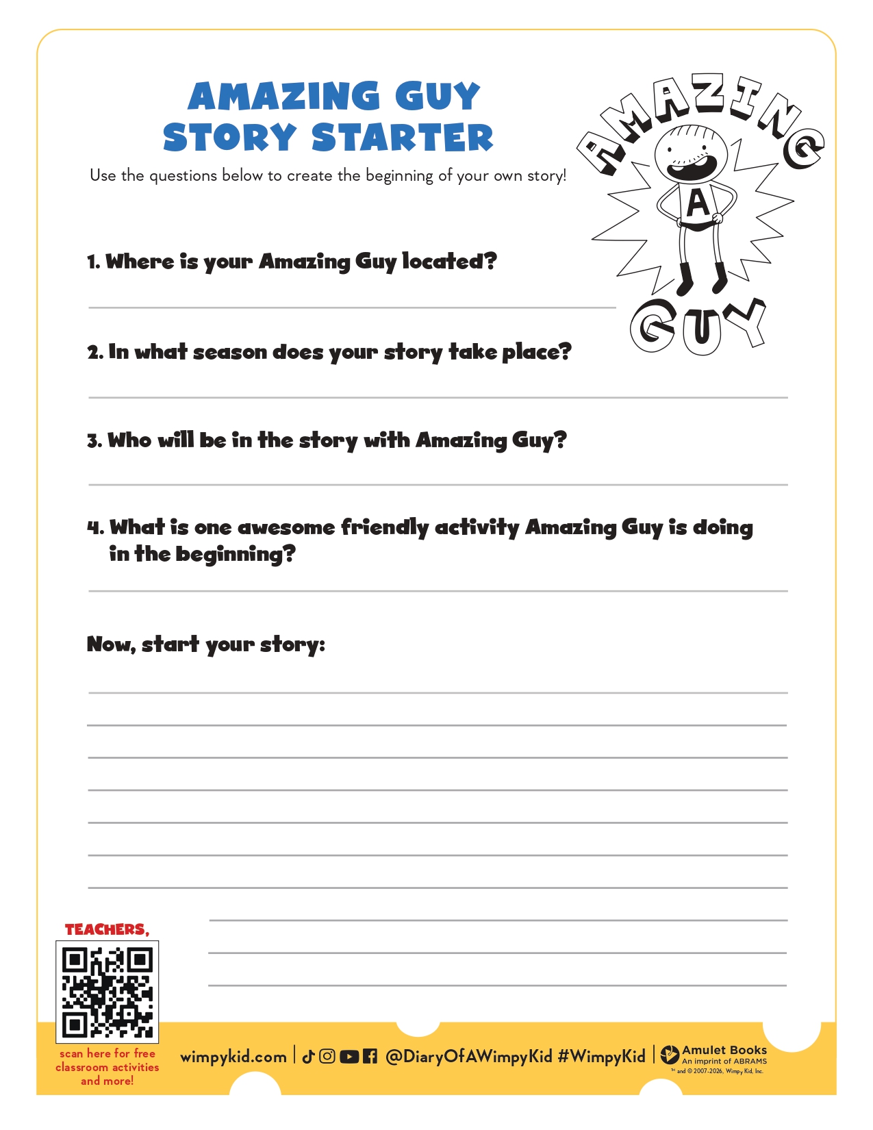 Amazing Guy Story Starter