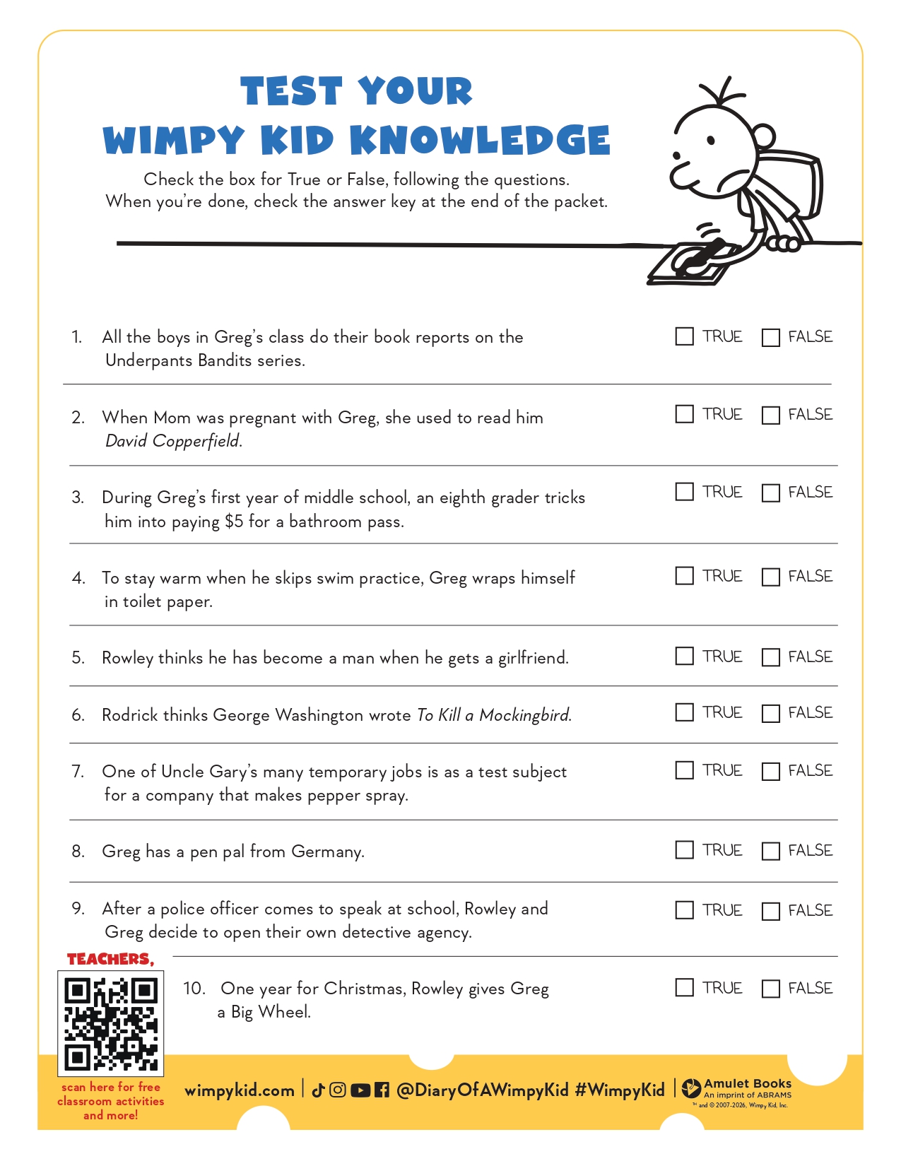 Test Your Wimpy Kid Knowledge